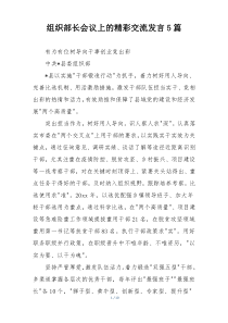 组织部长会议上的精彩交流发言5篇