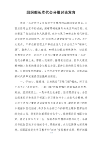 组织部长党代会分组讨论发言