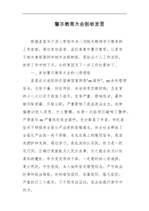 警示教育大会剖析发言