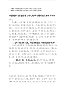 财政系统一把手、市委副书记在理论学习中心组学习研讨会上的发言材料