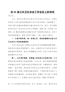 在2025年全县公共卫生安全工作会议上的讲话