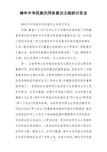 铸牢中华民族共同体意识主线研讨发言