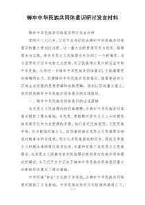 铸牢中华民族共同体意识研讨发言材料