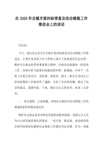 在2025年全镇矛盾纠纷排查及信访维稳工作推进会上的讲话