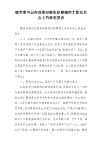 镇党委书记在县委巡察组巡察镇村工作动员会上的表态发言