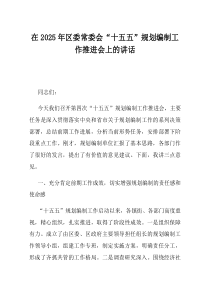在2025年区委常委会十五五规划编制工作推进会上的讲话