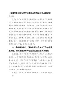 在2025年县全县校园安全专项整治工作推进会议上的讲话