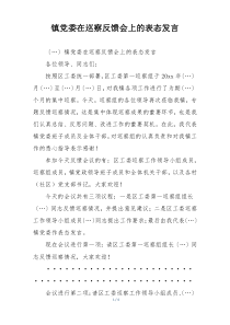 镇党委在巡察反馈会上的表态发言