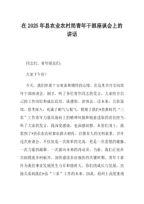 在2025年县农业农村局青年干部座谈会上的讲话