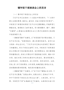 镇年轻干部座谈会上的发言
