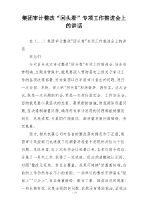 集团审计整改“回头看”专项工作推进会上的讲话