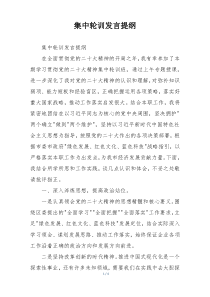 集中轮训发言提纲