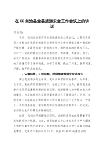 在XX自治县全县旅游安全工作会议上的讲话