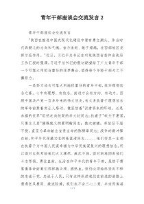 青年干部座谈会交流发言2