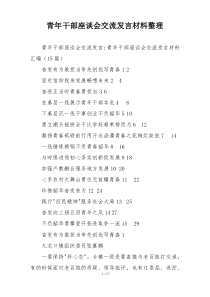 青年干部座谈会交流发言材料整理