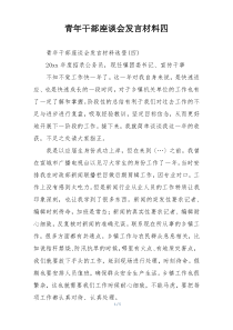 青年干部座谈会发言材料四