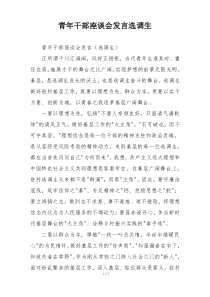 青年干部座谈会发言选调生