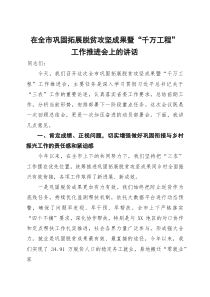 在全市巩固拓展脱贫攻坚成果暨“千万工程”工作推进会上的讲话