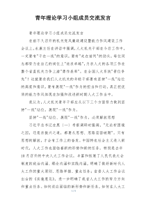青年理论学习小组成员交流发言