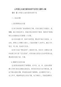 心怀国之大者方面存在的不足范文(通用6篇)