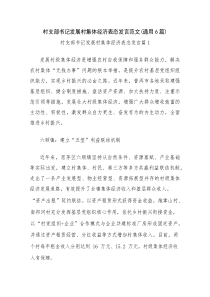 村支部书记发展村集体经济表态发言范文(通用6篇)