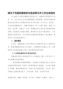 镇关于巩固拓展脱贫攻坚成果五年工作总结报告