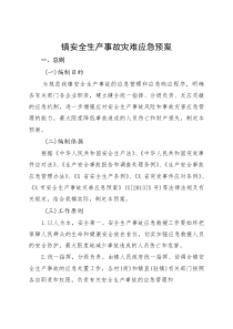镇安全生产事故灾难应急预案