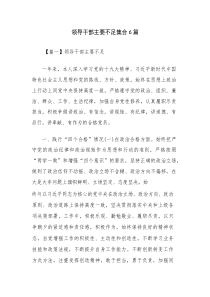 领导干部主要不足集合6篇