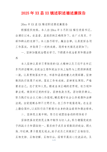 2025年XX县XX镇述职述德述廉报告