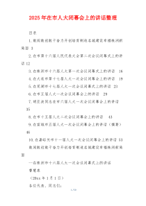 2025年在市人大闭幕会上的讲话整理