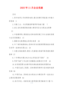 2025年11月企业党建