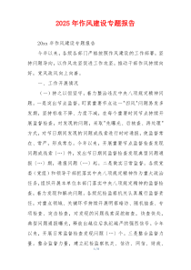 2025年作风建设专题报告