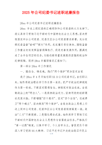 2025年公司纪委书记述职述廉报告
