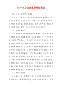 2025年办公室述职总结报告