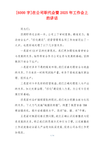 [6000字]在公司职代会暨2025年工作会上的讲话