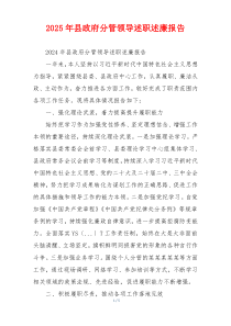 2025年县政府分管领导述职述廉报告