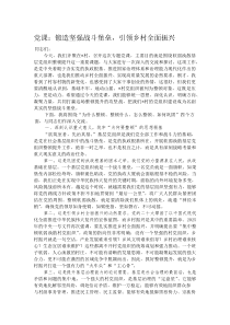 党课：锻造坚强战斗堡垒，引领乡村全面振兴