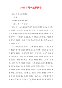 2025年局长述职报告