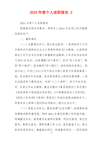 2025年度个人述职报告 2