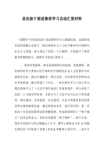 县处级干部进修班学习总结汇报材料