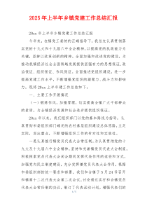 2025年上半年乡镇党建工作总结汇报
