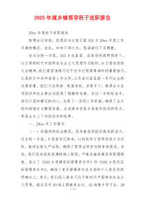 2025年度乡镇领导班子述职报告