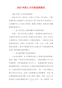 2025年度人大代表述职报告