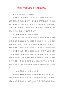 2025年度公司个人述职报告