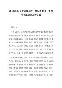 在2025年全市省委巡视反馈问题整改工作领导小组会议上的讲话