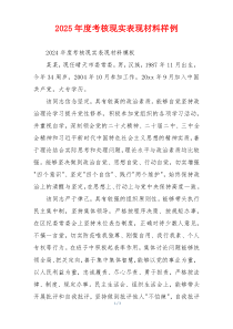 2025年度考核现实表现材料样例
