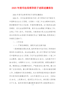 2025年度司法局领导班子述职述廉报告