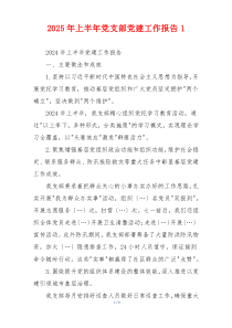 2025年上半年党支部党建工作报告1