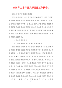 2025年上半年党支部党建工作报告2