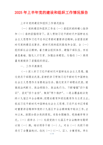 2025年上半年党的建设和组织工作情况报告